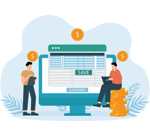 Online Transaction  Illustration