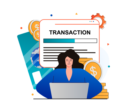 Online Transaction  Illustration