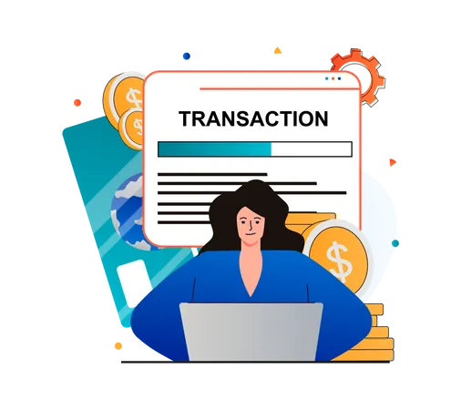 Online Transaction  Illustration