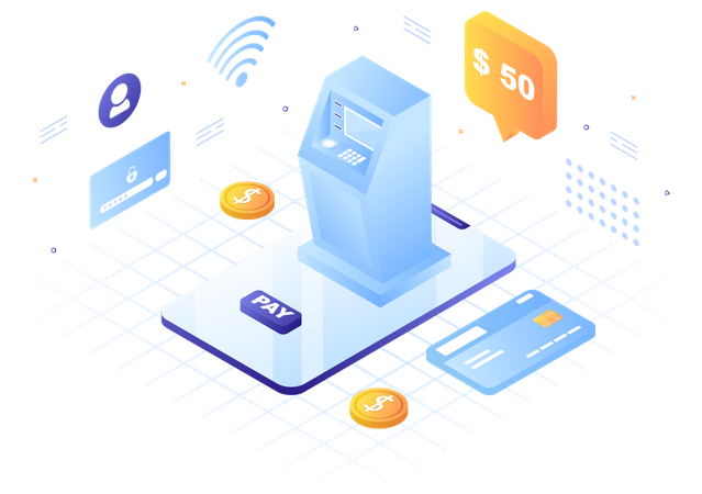 Online Transaction  Illustration