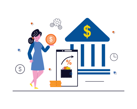 Online transfer money  Illustration