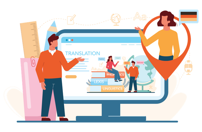 Online translation  Illustration