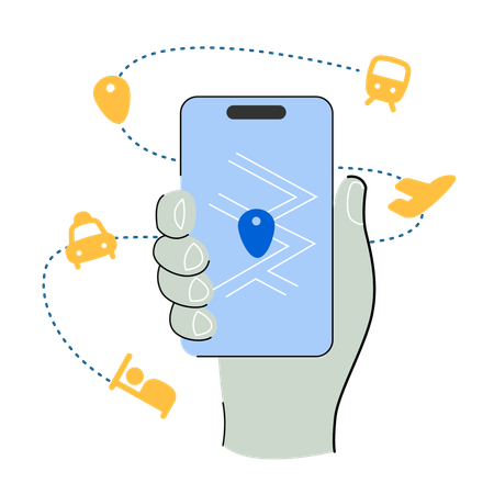 Online travel map  Illustration
