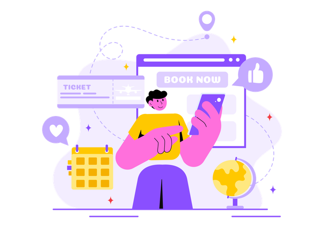 Online Trip Reservation  Illustration