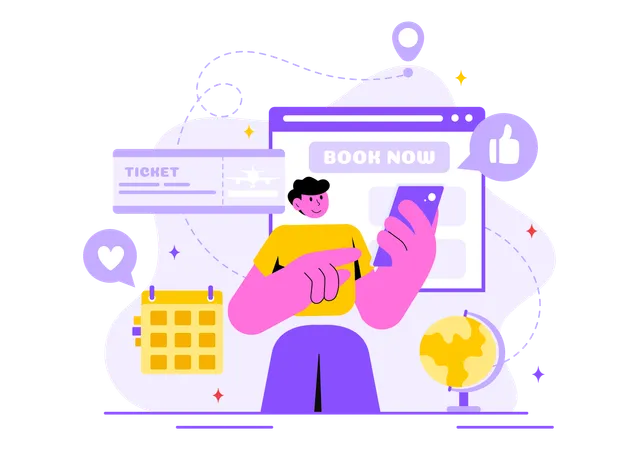 Online Trip Reservation  Illustration