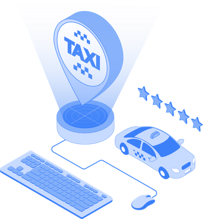 Trova online la posizione dei taxi  Illustration