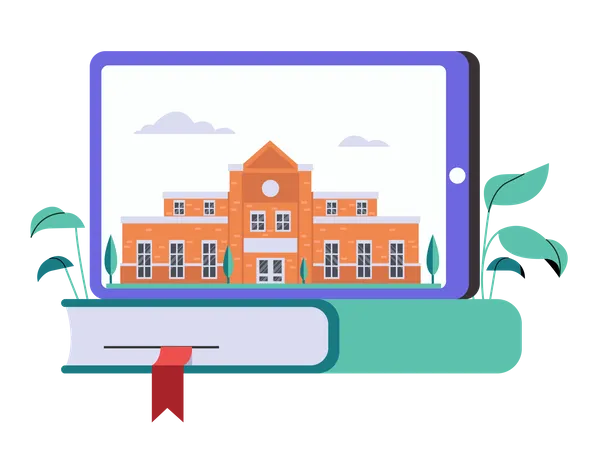 Online University Education  Illustration