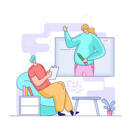 Online-Unterricht  Illustration