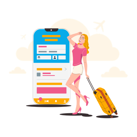 Online-Urlaubsbuchung  Illustration