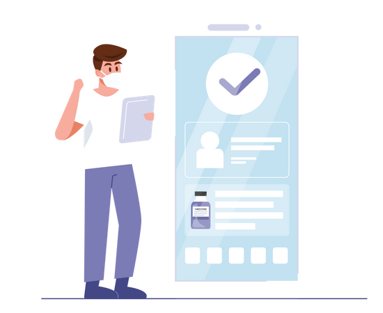 Online vaccine certificate  Illustration