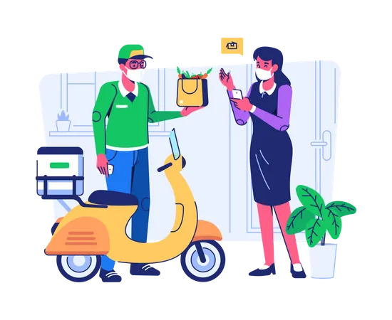 Online Vegetable Shopping  Illustration