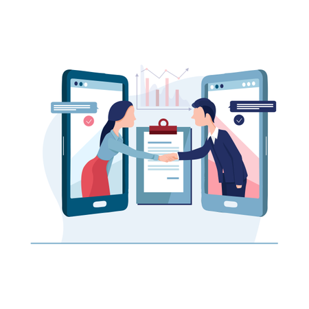 Online-Vereinbarung und Deal-Konzept  Illustration