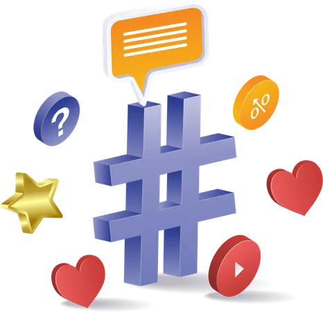 Keyword-Hashtags zur Online-Verkaufsoptimierung  Illustration