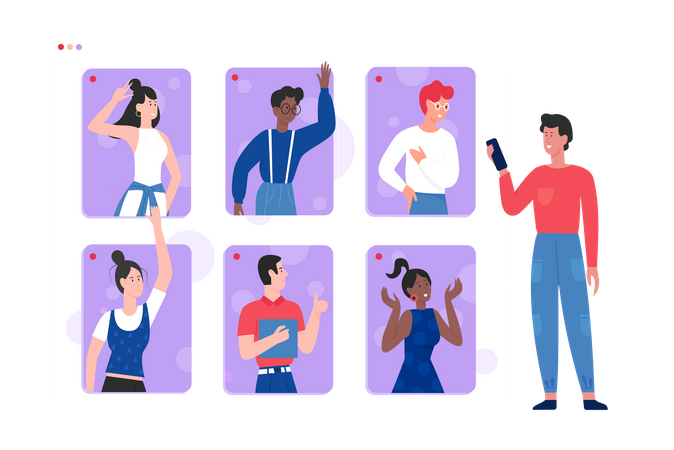 Online Video Call  Illustration