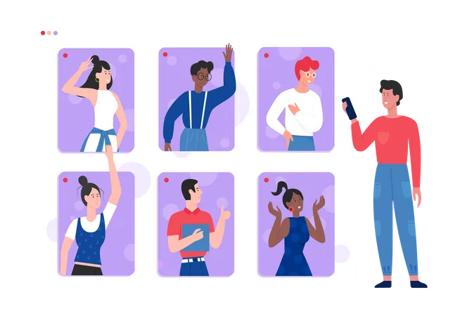 Online Video Call  Illustration