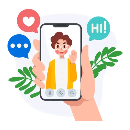 Online Video Call  Illustration