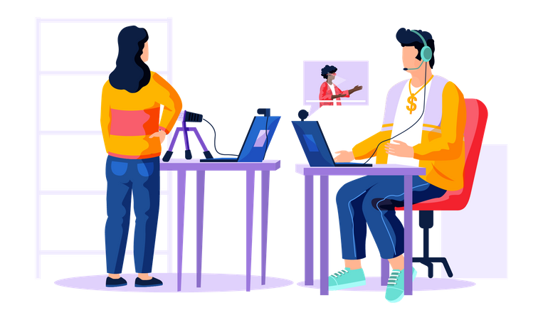 Online Video call  Illustration