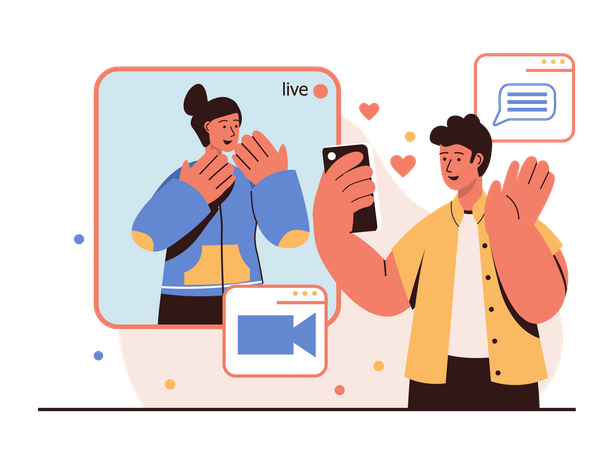 Online Video Calling  Illustration