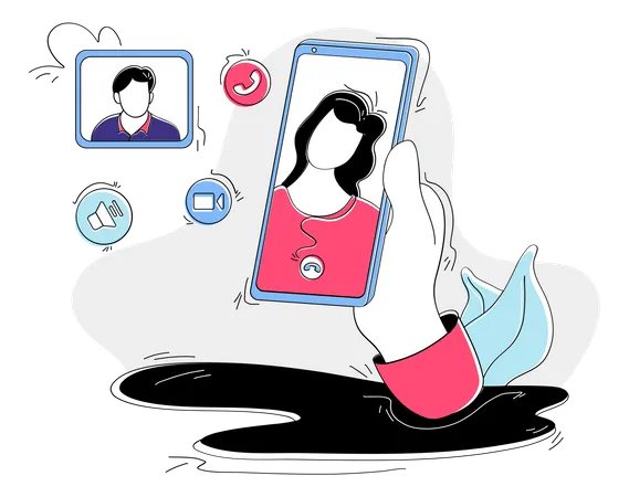 Online video calling  Illustration