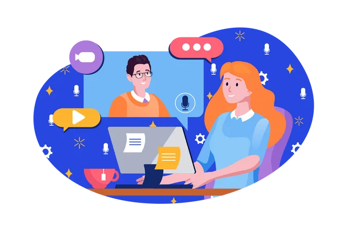 Online video calling  Illustration