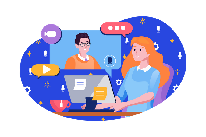 Online video calling  Illustration