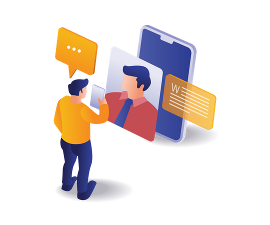 Online video calling  イラスト