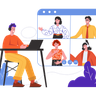 online video chatting illustration