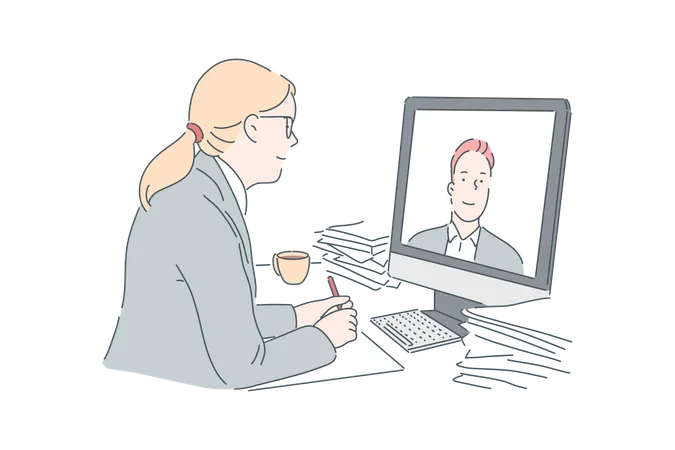 Online video conference  Illustration