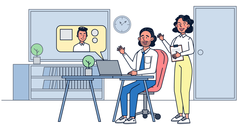 Online video conference  Illustration