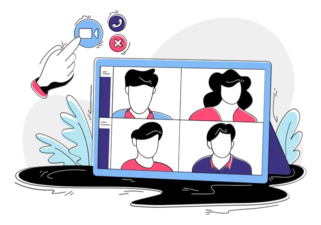 Online video conference  Illustration