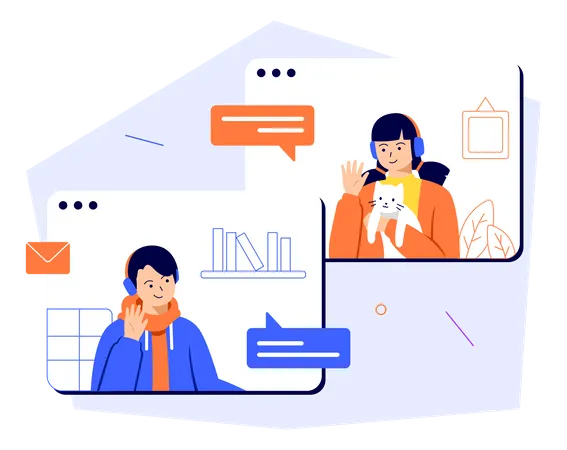 Online Video Conference  Illustration