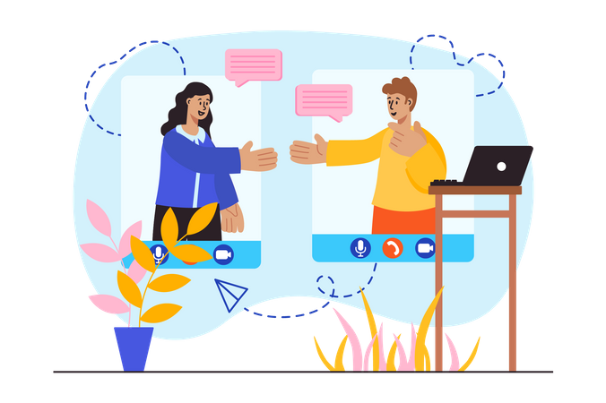 Online video conference  Illustration