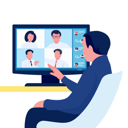 Online video conference  Illustration