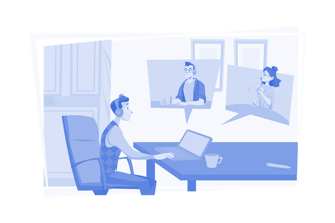 Online Video Conference  Illustration