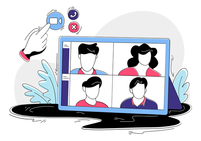 Online video conference  イラスト