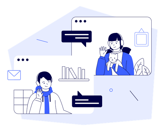 Online Video Conference  イラスト