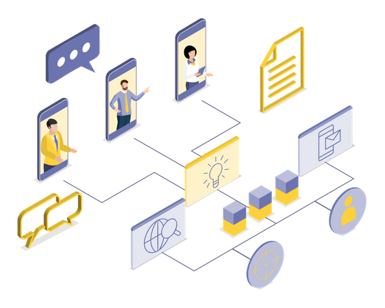 Online Video Conversation  イラスト