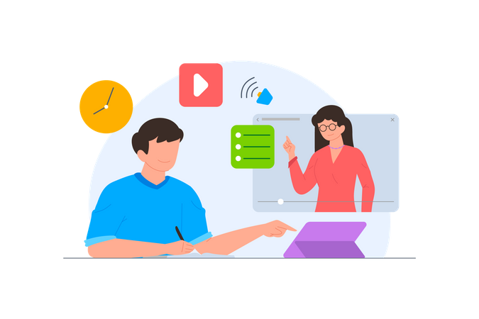 Online video course  イラスト