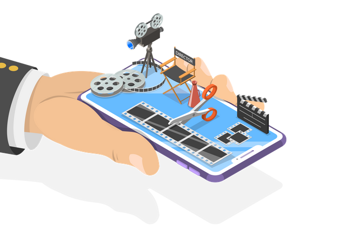 Online video editing app  イラスト