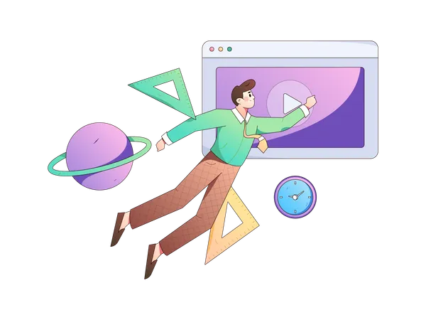Online video learning  Illustration