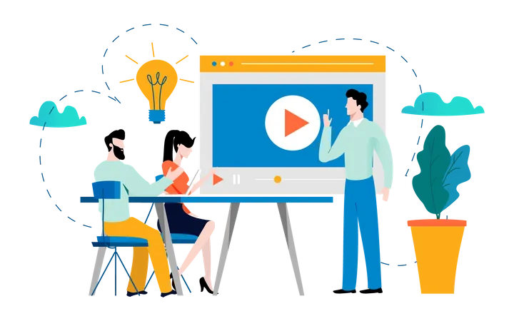Online video learning Illustration