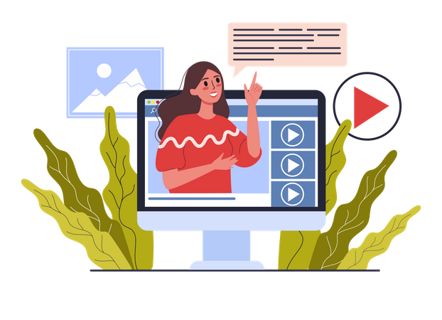 Online video learning  Illustration