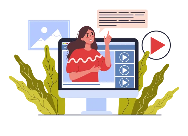 Online video learning  Illustration