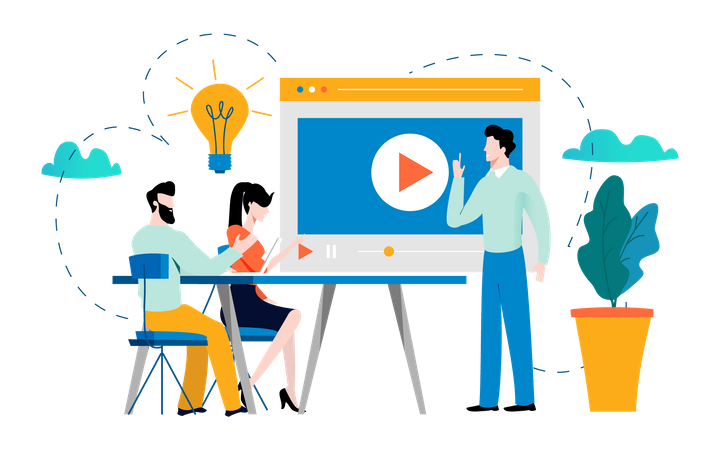 Online video learning  Illustration