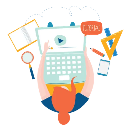 Online video learning  Illustration