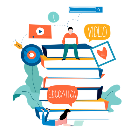 Online video learning  Illustration