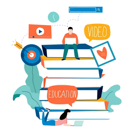 Online video learning  Illustration