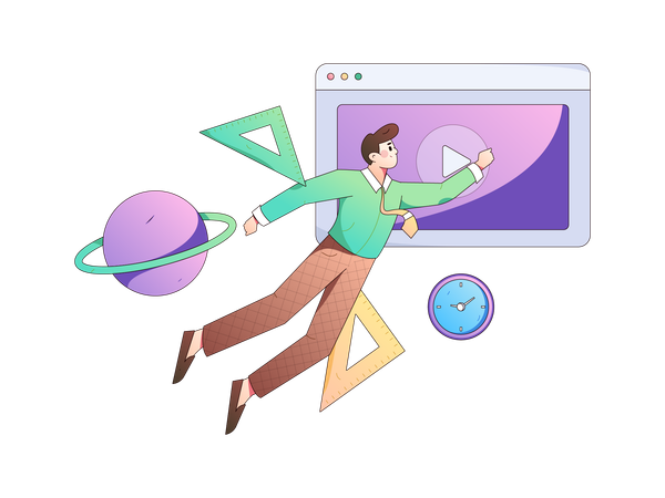 Online video learning  Illustration