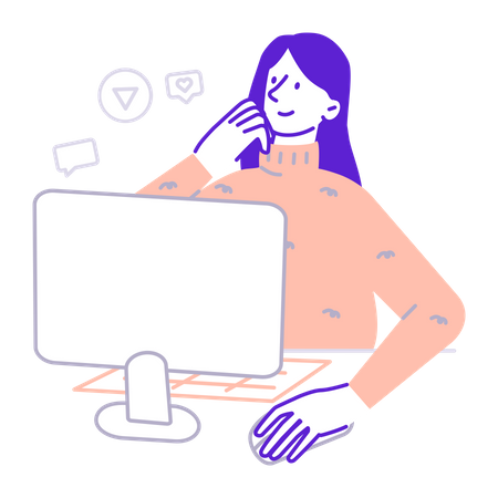 Online video learning  イラスト