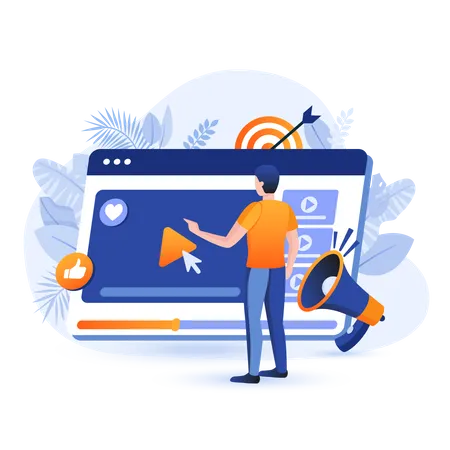 Online video marketing Illustration